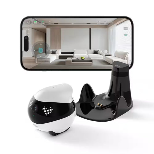 EBO Air 2 2K HD Camera, Intelligent Home Companion Robot, Whole Home Mobility, Family Interaction, Dove White